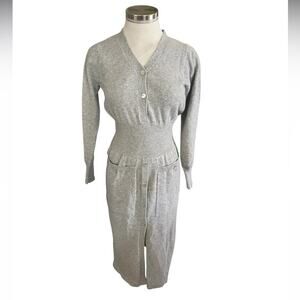 Sweater Dress 100% Mink Cashmere Gray Size XS